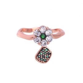 European and american retro style flower ring with diamonds, female fashion trendy wild accessory