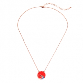 Creative alloy diamond necklace fashion new enamel glaze wave necklace temperament versatile sweater chain