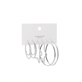 New cross-border jewelry womens earrings three-piece gold-plated earrings multi-ring stars fresh circle earrings earrings