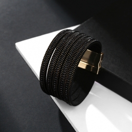 European and american fashion bohemian style bracelet, ethnic style multi-layer diamond bracelet with magnetic clasp