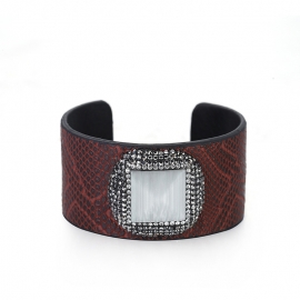 Foreign trade new big-name cats eye opening adjustable wide side snake pattern leather bracelet support overseas delivery