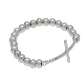 European and american street fashion products stainless steel color preserving hip-hop beads bracelet cross stitching meiya new bracelet