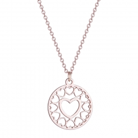 Fashion and sweet wind ladies hollow ring love pendant necklace