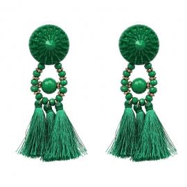 Bohemian fashion all-match explosion earrings acrylic long tassel retro earrings european and american cross-border earrings
