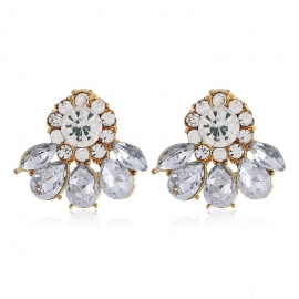 Fashionable new small jewelry all-match earrings european and american simple alloy colored diamond earrings for women hot sale earrings