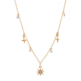 Wish fashion all-match foreign trade necklace original design star tassel necklace net red sky star clavicle chain