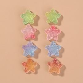 European and american personality jewelry funny star gummy earrings girl cartoon gradient multicolor cute earrings set