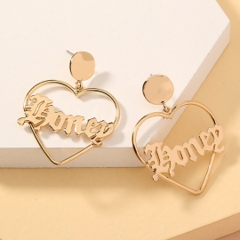 European and american fashion cross-border hot-selling jewelry wild metal letter hollow home love pendant earrings earrings women