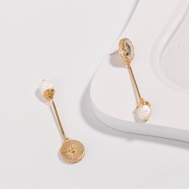 European and american fashion style earrings, white dripping color shells, natural stone earrings