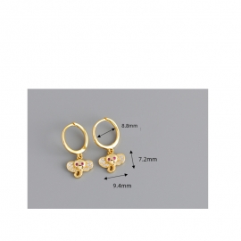 Golden elephant s925 sterling silver earrings ear buckle earrings female