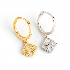 Gold diamond butterfly s925 silver earrings