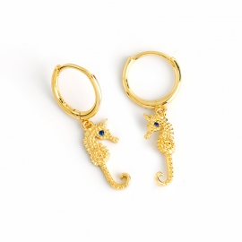 Light luxury fashion wild hippocampus s925 sterling silver earrings