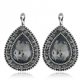 Retro alloy diamond drop geometric crystal earrings women simple and versatile european and american fashion trends