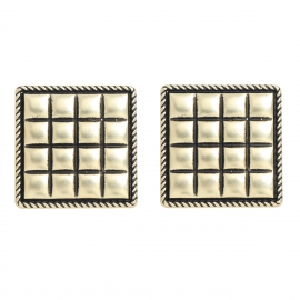Cross-border european and american jewelry simple personality metal earrings women retro distressed gold button earrings