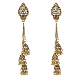 Hot-selling earrings in europe and america, diamond-studded alloy bell earrings jewelry, ethnic style bohemian personalized earrings wholesale