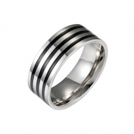 Jewelry 8mm wide stainless steel mens drip ring simple fashion jewelry