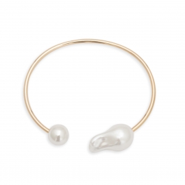 European and american cross-border jewelry, personalized wild geometric retro jewelry, baroque shaped pearl temperament bracelet female