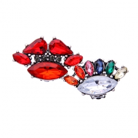 European and american fashion jewelry wholesale personality diamond asymmetric colorful gemstone earrings ladies ear clips earrings