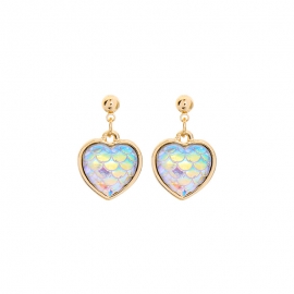 South koreas dongdaemun super fire colorful fish scale earrings fashion dream girl mermaid ji heart earrings