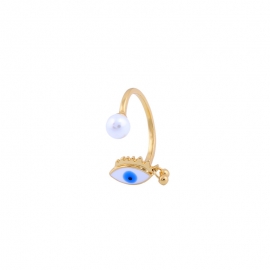 Korean fashion devils eye ring temperament enamel glaze bracelet new creative opening pearl ring