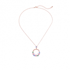 Enamel glaze necklace female temperament small fresh flower pendant necklace wild fashion short clavicle chain