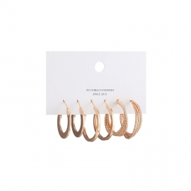 European and american earrings womens minimalist three-piece earrings circle gypsophila embossed set earrings earrings one drop