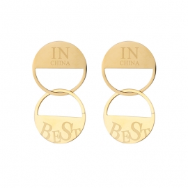 European and american fashion new in china letter earrings, titanium steel hot earrings, anti-allergic earrings, cross-border products exclusively