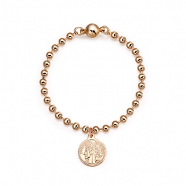 Vintage baroque womens bracelet indian head tag beaded