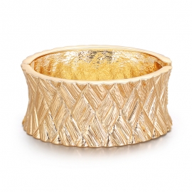 Vintage baroque style wide edge spring bracelet matte engraving brushed boutique bracelet womens stainless steel bracelet