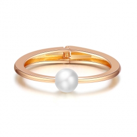 European and american cross-border minimalist thin bangle fashion line decorative jewelry surrounding pearl bracelet glossy gold plated bracelet