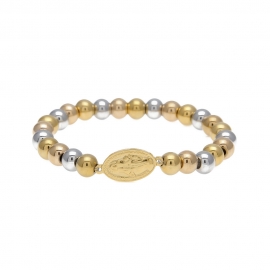 European and american hip-hop color-preserving gold-plated jesus bead bracelet simple jewelry agent
