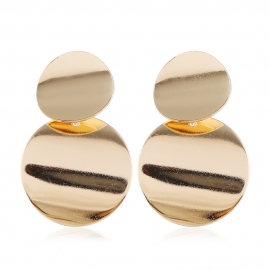 Cross-border fashion jewelry simple metal element creative alloy smooth round earrings nightclub style earrings