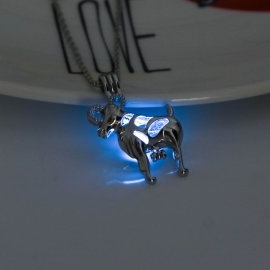 European and american creative hollow sheep luminous pendant necklace jewelry halloween new fashion gift factory direct sales
