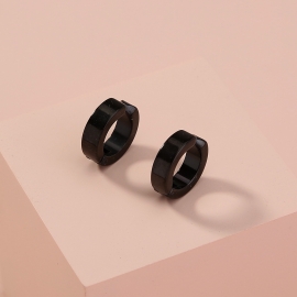 European and american hip-hop stainless steel titanium steel basic earrings without pierced ear clips ear buckles mens and womens earrings jewelry accessories