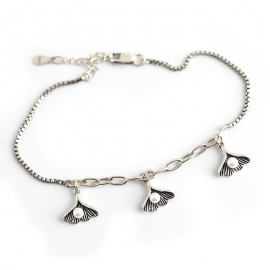 Box chain pearl flower new s925 sterling silver bracelet as old jewelry