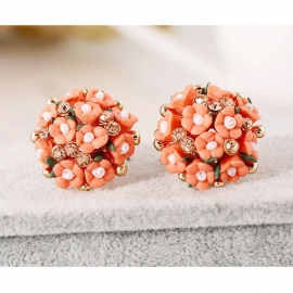 Rose flower earrings korean style hot style foreign trade jewelry ceramic cute earrings