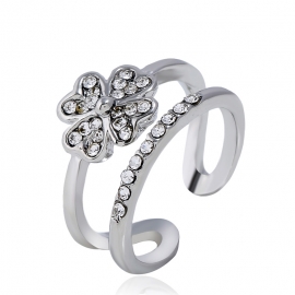 New flower inlaid zircon ring, cross-border e-commerce in europe and america exclusively for exaggerated alloy jewelry