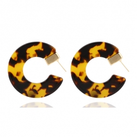 Factory direct sales leopard print resin earrings acetate version semicircular earrings earrings c-shaped earrings foreign trade earrings