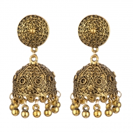 European and american indian style alloy bells carved ethnic style earrings