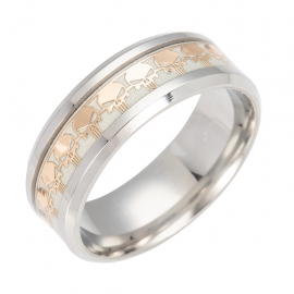 Luminous skull titanium steel ring male classic retro punk european and american ring creative jewelry