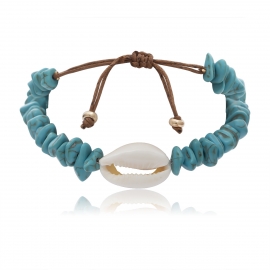 European and american cross-border jewelry simple adjustable beaded bracelets irregular personality turquoise shell braided bracelet women