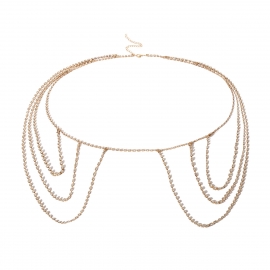 European and american cross-border jewelry sexy tassel multi-layer tassel bridal clothing body chain personality exaggerated shawl chain