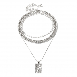 European and american cross-border jewelry, personalized chain geometric relief necklace, simple handmade plum blossom chain, dragon-shaped micro-inlaid necklace