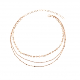 European and american cross-border jewelry fashion simple personality trendy item decoration multilayer copper sequins copper bead chain set clavicle necklace