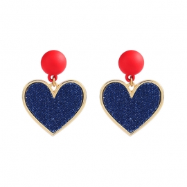 Creative denim love earrings female temperament korean fashion hipster net red earrings