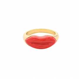 Sexy dripping oil flame red lip ring feminine temperament wild japanese and korean trend personality ring