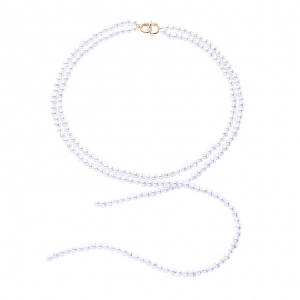 Exaggerated creative cold wind pearl double necklace female european and american style temperament dress neckwear