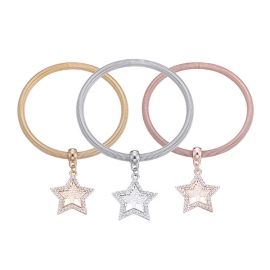 European and american jewelry manufacturers rose gold five-pointed star pendant bracelet three-piece ladies accessories alloy bracelet wholesale