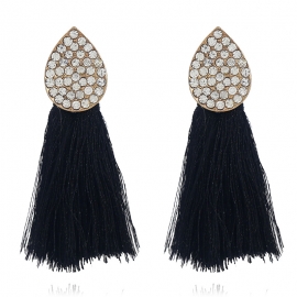 Korean fashion new style tassel all-match earrings women long tassel alloy diamond earrings wholesale small jewelry