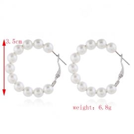 Cross-border exclusively for autumn and winter new korean dongdaemun c-shaped pearl earrings simple and versatile handmade beaded earrings